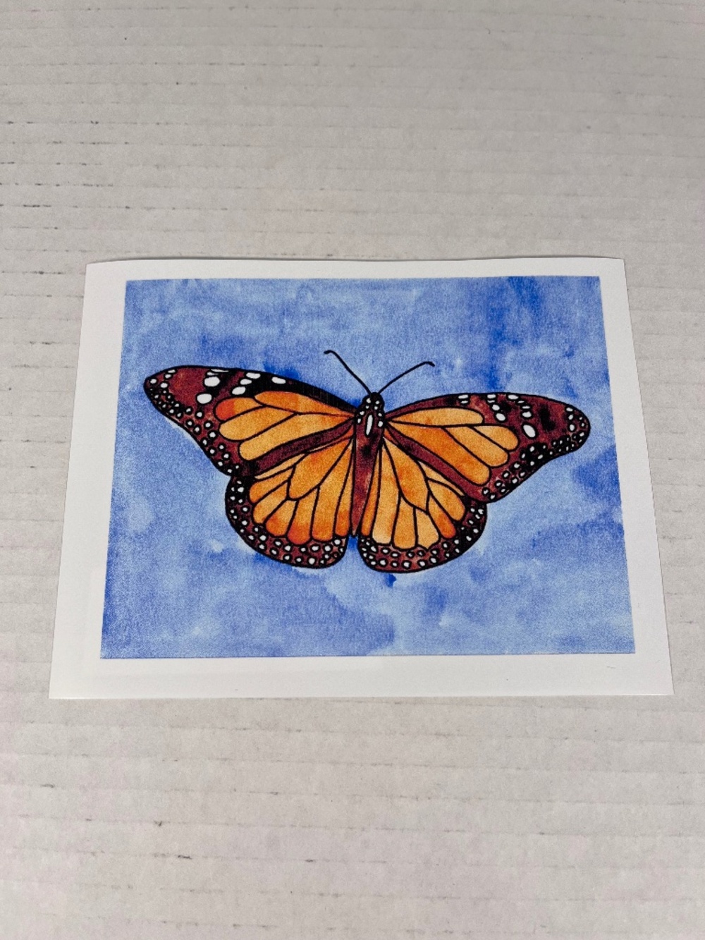 Monarch Butterfly Watercolor Painting Art Print Vinyl Cut Sticker